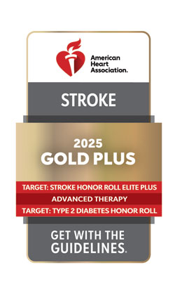 American Heart Association/American Stroke Association’s 2025 Get With the Guidelines® Gold Plus with Target: Stroke Honor Roll Elite and Target: Type 2 Diabetes Honor Roll